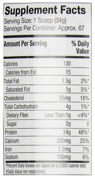 MuscleTech Platinum Whey Ingredients