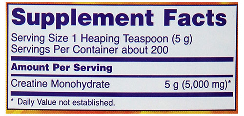 NOW Foods Creatine ingredients
