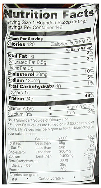 Optimum Nutrition Gold Standard Ingredients