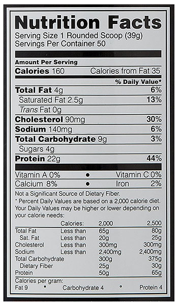 Optimum Nutrition Performance Whey Ingredients