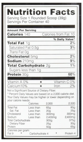 Platinum Hydrowhey Ingredients