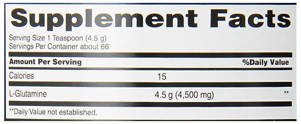 Body Fortress Glutamine Ingredients