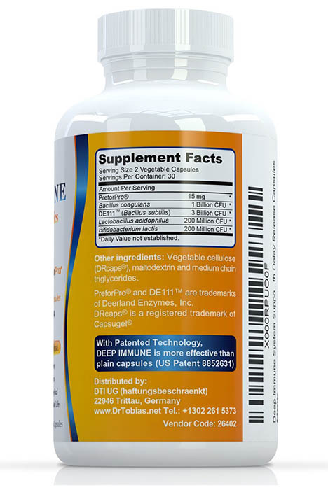 Dr. Tobias Deep Immune Optimum Probiotics Ingredients