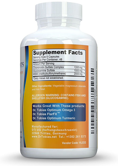 Dr. Tobias Glucosamine Ingredients