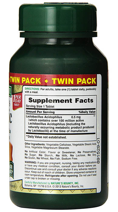 Nature's Bounty Probiotic Ingredients