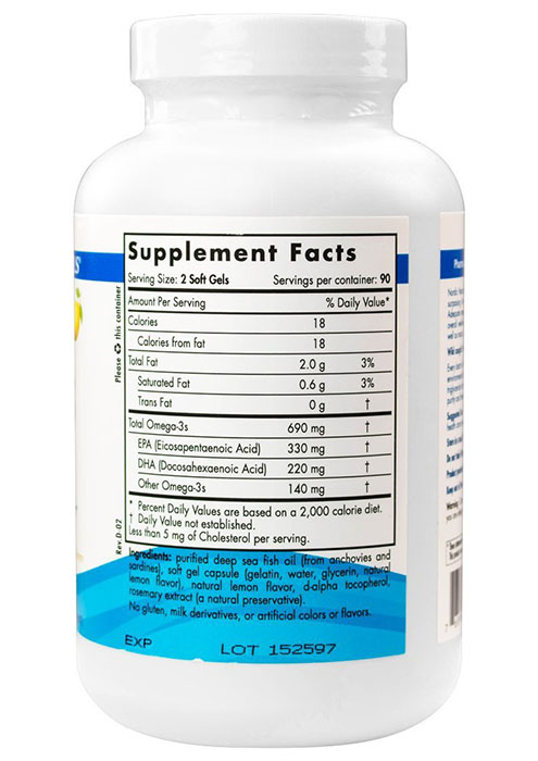Nordic Naturals Omega-3 Ingredients