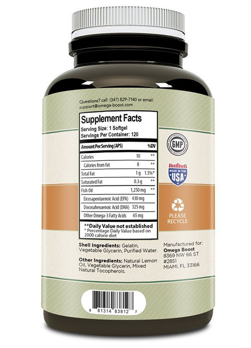 Omegaboost Omega-3 Fish Oil Ingredients