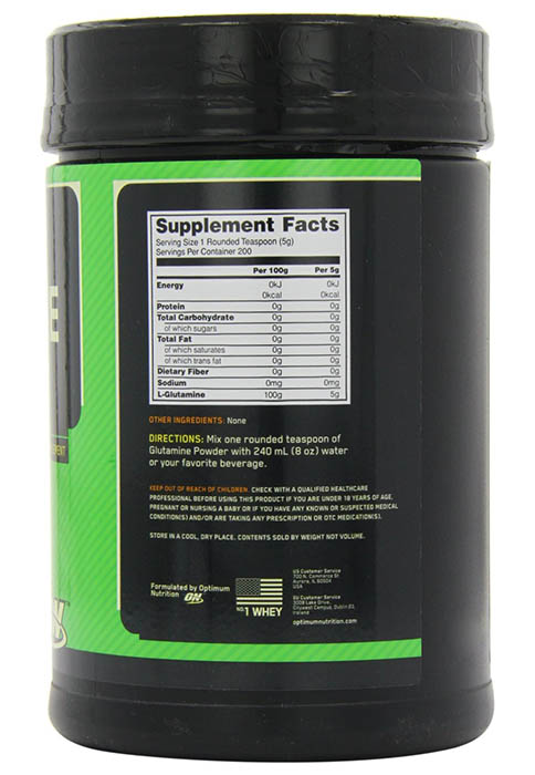 Optimum Nutrition Glutamine Ingredients