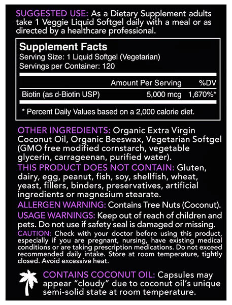 Sports Research Biotin Ingredients