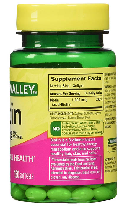 Spring Valley Biotin Ingredients