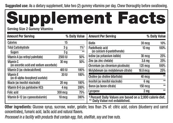 Vitafusion Men's Gummy Ingredients