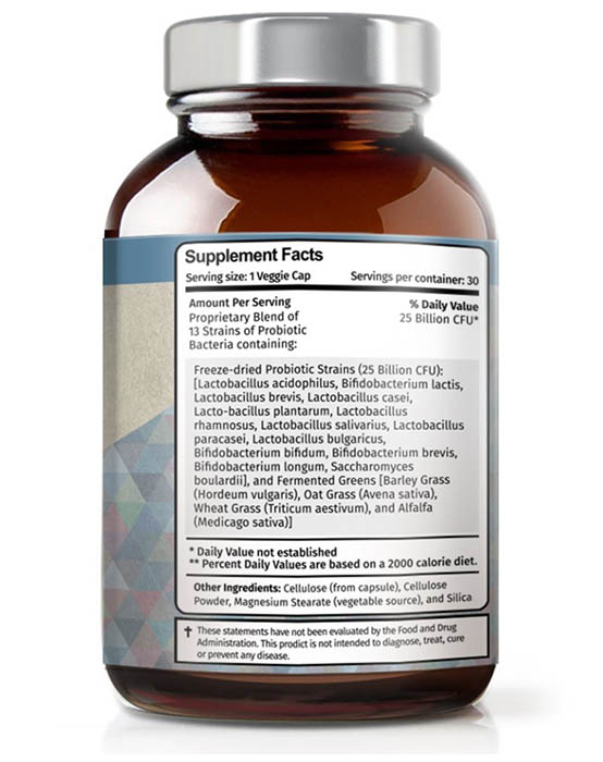 Vitamin Bounty Pro-25 Probiotic Ingredients