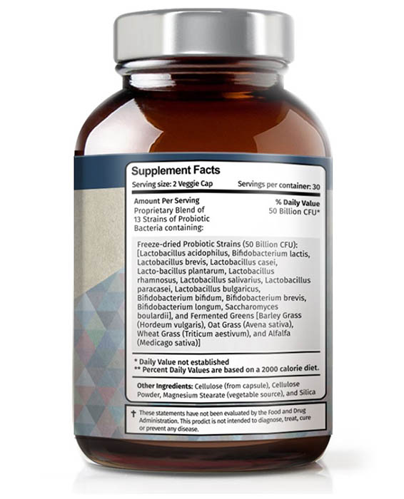 Vitamin Bounty Pro-50 Probiotic Ingredients