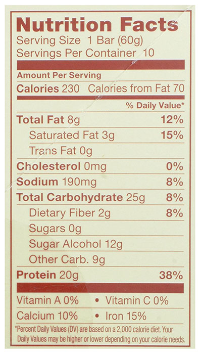 thinkThin protein bar ingredients