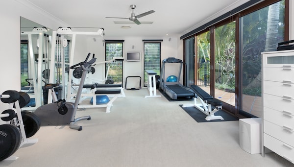 Luxury Home Gym with Weight Bench, Treadmill, and Multi Gym