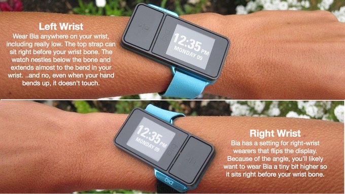 The Bia sports watch was ergonomically designed for maximum comfort, with a unique strap design