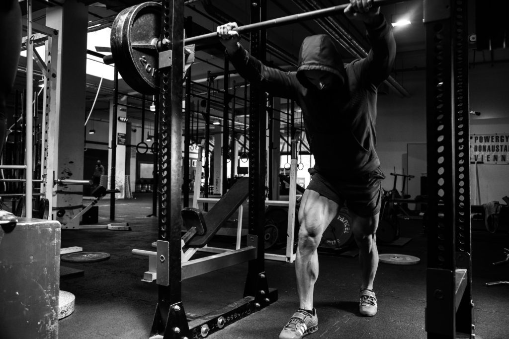 Man using rack