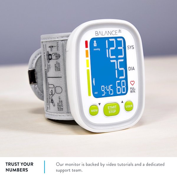 The Balance 0606 Wrist Blood Pressure Monitor is supplied with batteries and a useful soft pouch carry bag