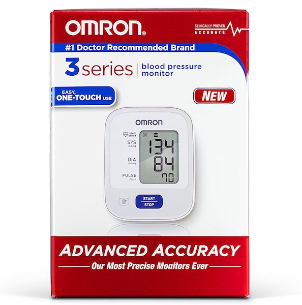 The Omron Series 3 BP710 includes the blood pressure monitor, cuff, and instruction manual