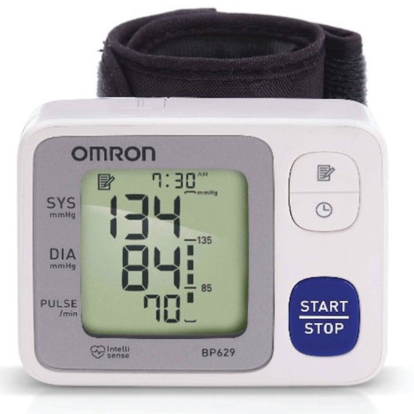 Omron 3 Series Wrist BP629 displays your pulse and systolic and diastolic blood pressure