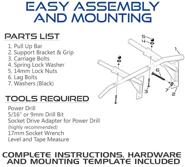 Ultimate Body Press Wall Mount Pull Up Bar Mounting Directions