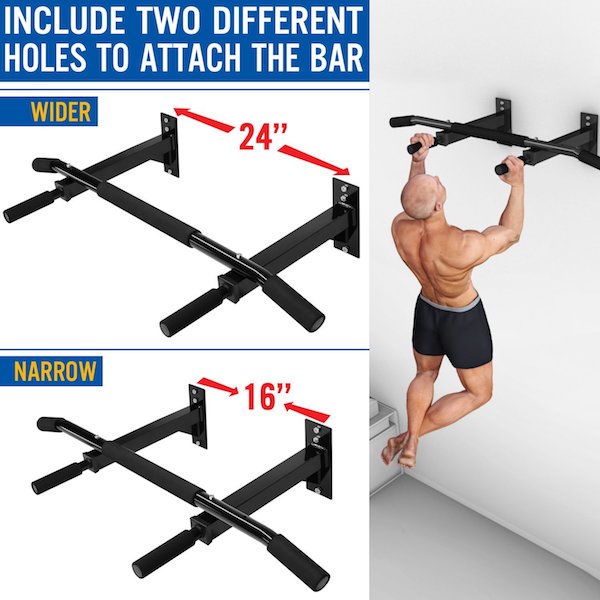 Yes4All Wall Mounted Chin Up Bar Grip Positions