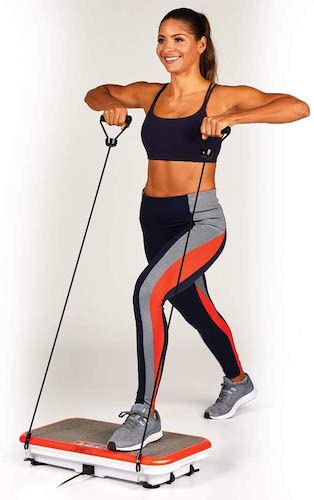 Using the PowerFit Elite vibration plate with resistance bands