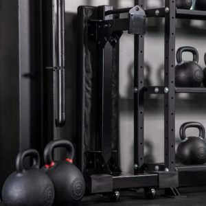 Rogue Monster Bench 2.0 stored vertically
