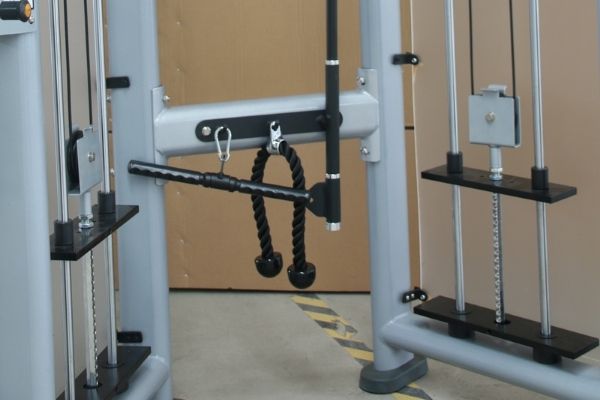 Close up of pulley machine parts