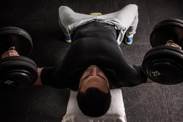 Flat bench dumbbell workout