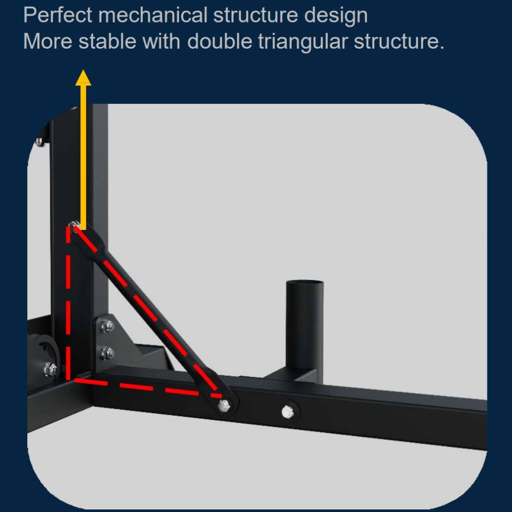 French Fitness SRFT8 Squat Rack Functional Trainer triangular supports