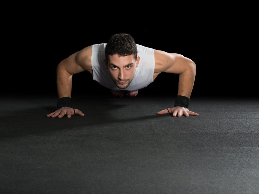 man doing push ups