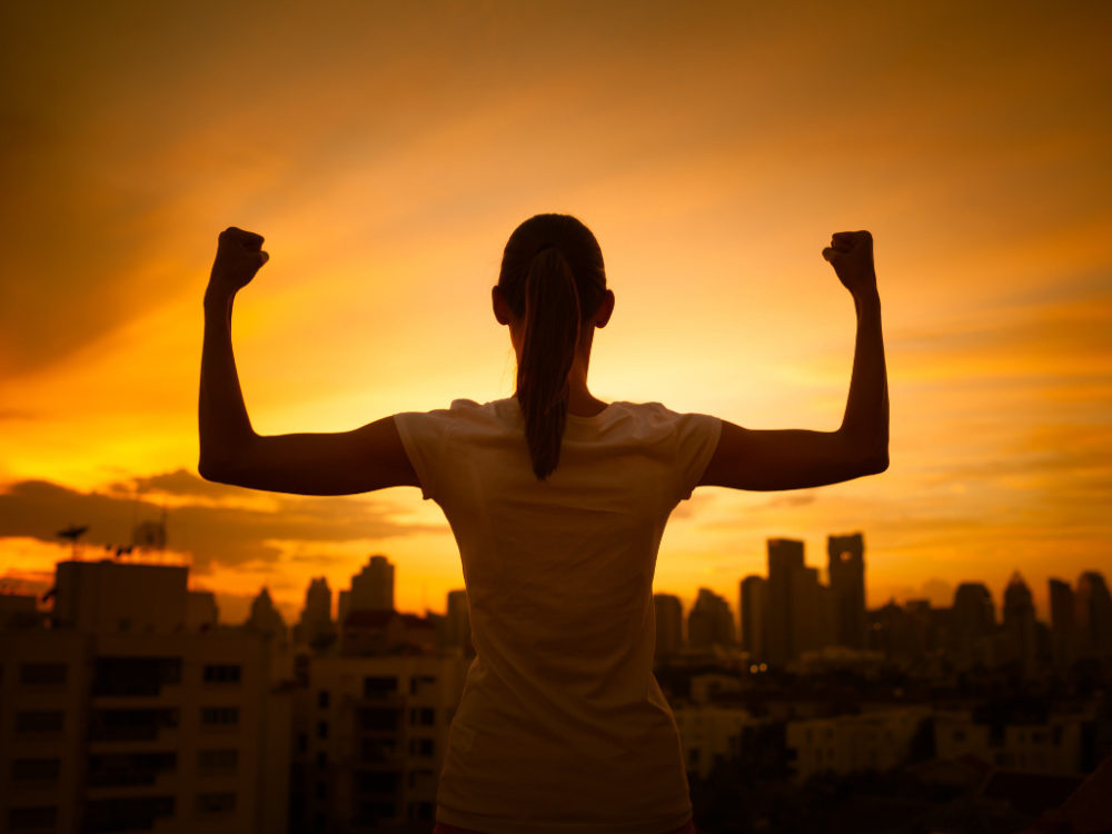 women showing muscles