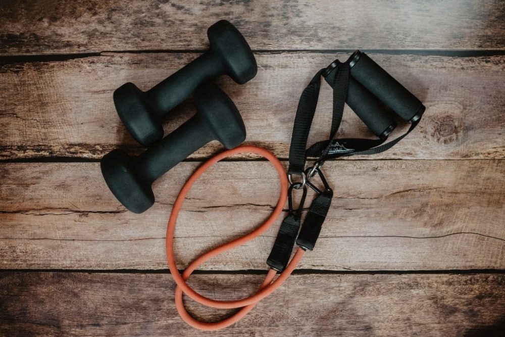 Resistance tube and dumbbells