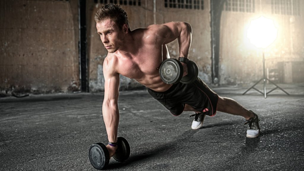 Man doing single arm row
