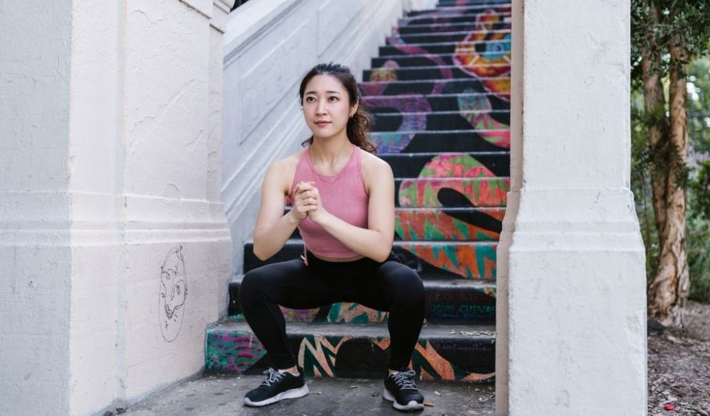 woman doing squats