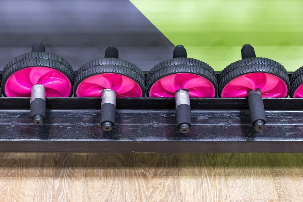 purple ab rollers in a row