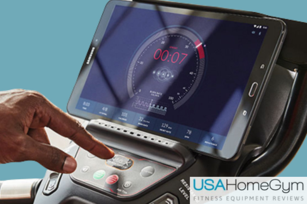 Close up of heart rate display bowflex M6