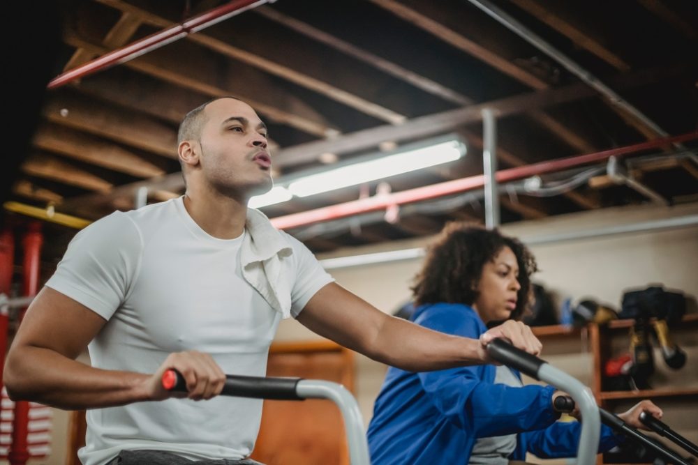 Couple working out