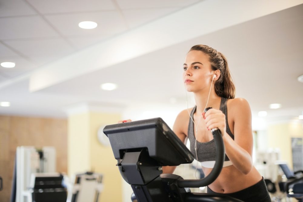 Person working out on bike