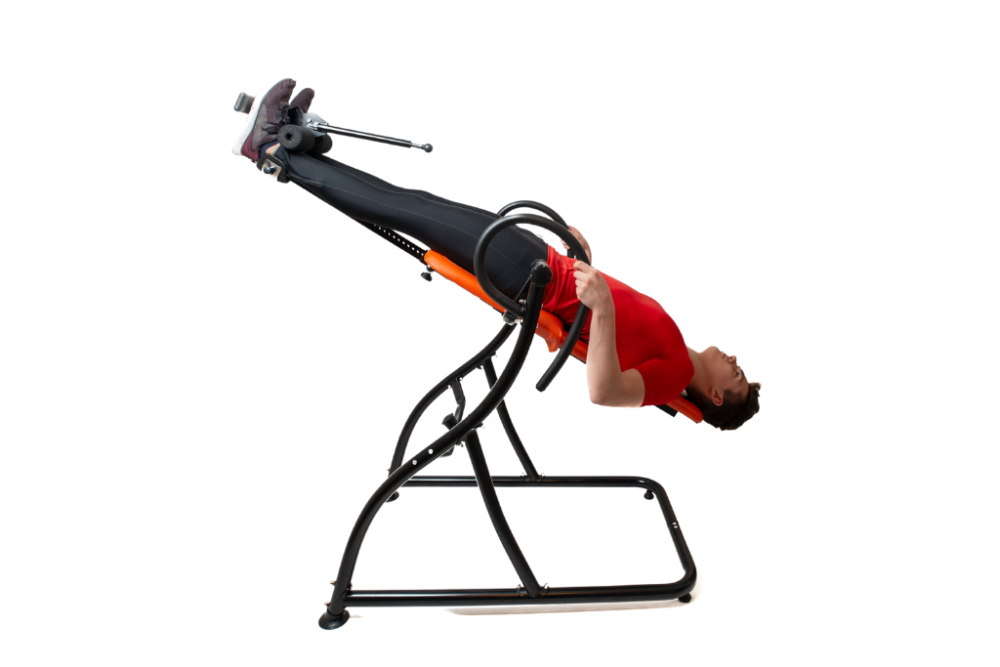Man on inversion table