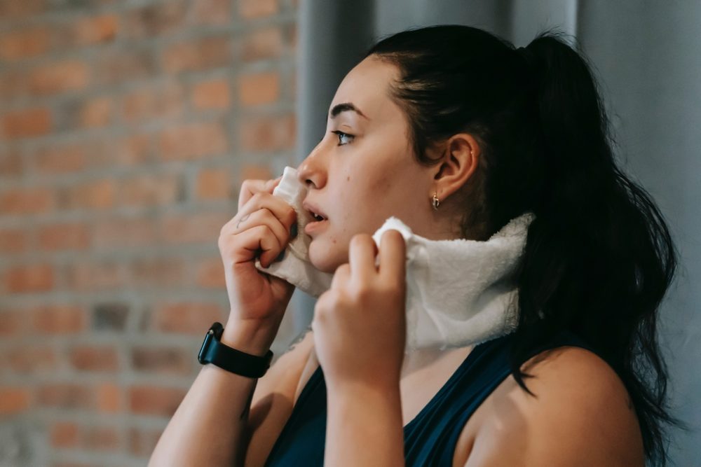 Woman taking a rest period