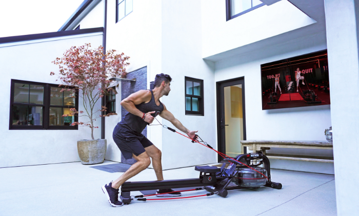 Man working out with LIT On-Demand app
