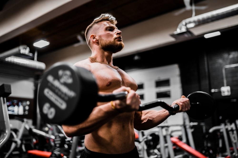 Man lifting a barbell