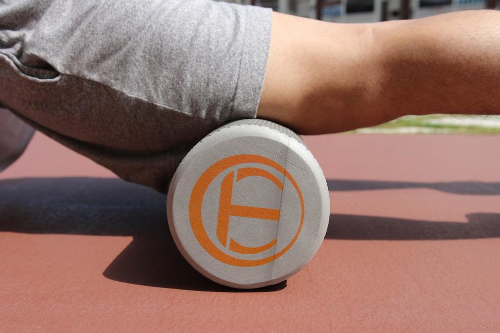 Clseup of foam roller calisthenics equipment