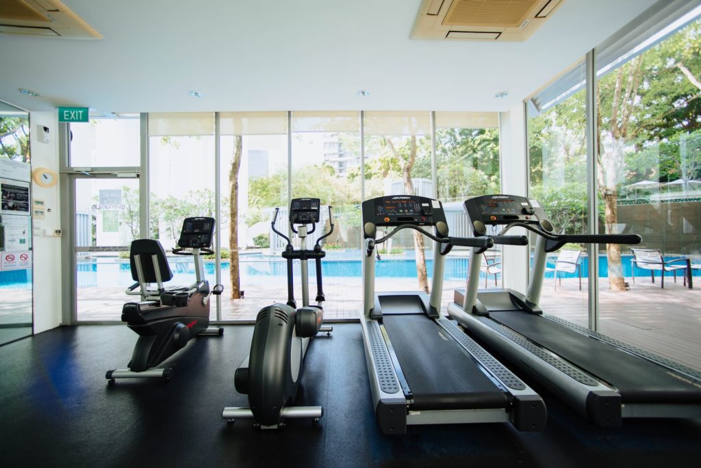 treadmills and cardio equipment in gym
