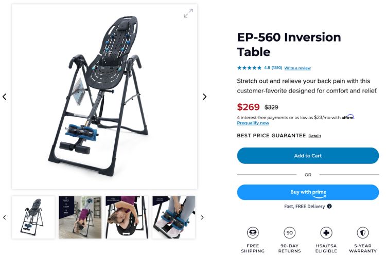 Teeter EP-560 Inversion Table